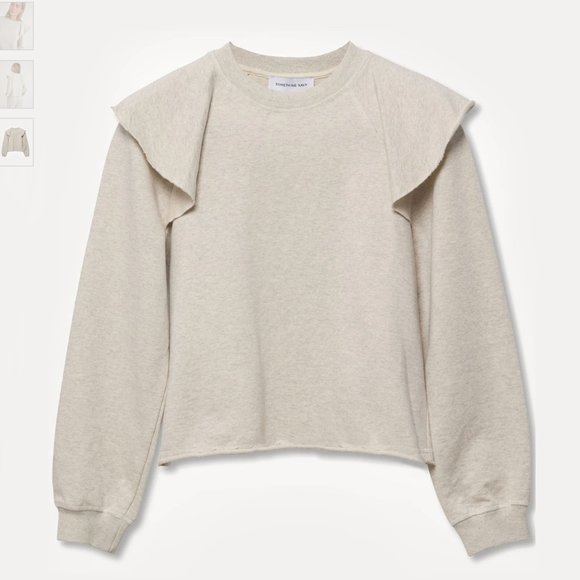 ruffle shoulder sweatshirt